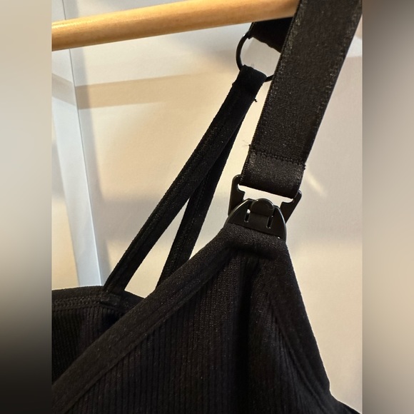 Motherhood Maternity- Seamless Rib Knit Maternity And Nursing Bra- Black 2X - Picture 2 of 5